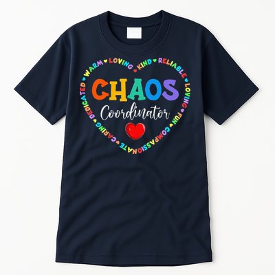 Cute Heart Chaos Coordinator Funny First Day Of School Tall T-Shirt