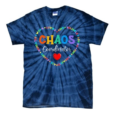 Cute Heart Chaos Coordinator Funny First Day Of School Tie-Dye T-Shirt