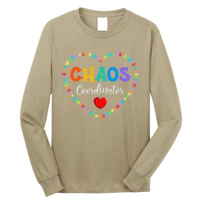 Cute Heart Chaos Coordinator Funny First Day Of School Long Sleeve Shirt