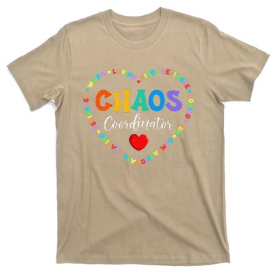 Cute Heart Chaos Coordinator Funny First Day Of School T-Shirt