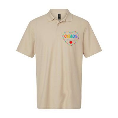 Cute Heart Chaos Coordinator Funny First Day Of School Softstyle Adult Sport Polo