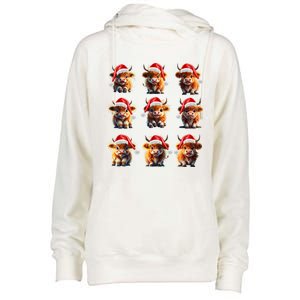 Cute Highland Cows Christmas Hairy Cows Or Cute Gift Womens Funnel Neck Pullover Hood