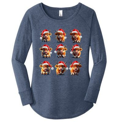 Cute Highland Cows Christmas Hairy Cows Or Cute Gift Women's Perfect Tri Tunic Long Sleeve Shirt