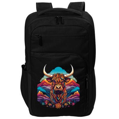 Cute Highland Cow Scotland Men Women Kids Impact Tech Backpack