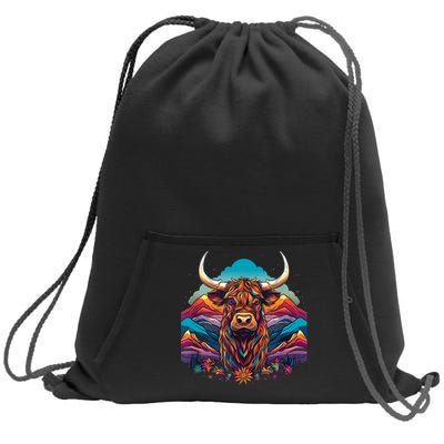 Cute Highland Cow Scotland Men Women Kids Sweatshirt Cinch Pack Bag