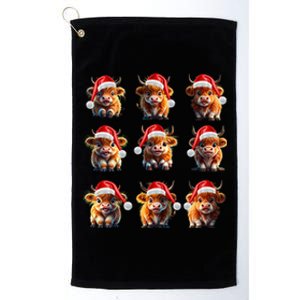 Cute Highland Cows Christmas Hairy Cows Or Funny Gift Platinum Collection Golf Towel