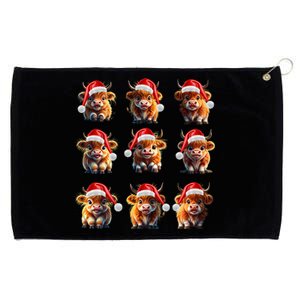 Cute Highland Cows Christmas Hairy Cows Or Funny Gift Grommeted Golf Towel