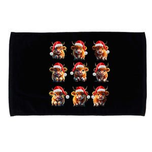 Cute Highland Cows Christmas Hairy Cows Or Funny Gift Microfiber Hand Towel