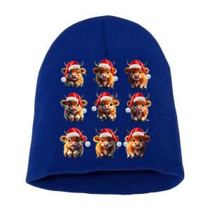 Cute Highland Cows Christmas Hairy Cows Or Funny Gift Short Acrylic Beanie