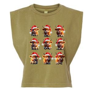 Cute Highland Cows Christmas Hairy Cows Or Funny Gift Garment-Dyed Women's Muscle Tee