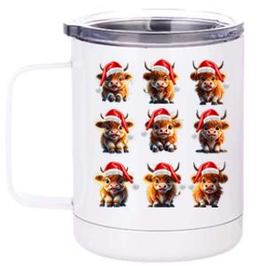 Cute Highland Cows Christmas Hairy Cows Or Funny Gift 12 oz Stainless Steel Tumbler Cup