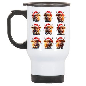 Cute Highland Cows Christmas Hairy Cows Or Funny Gift Stainless Steel Travel Mug