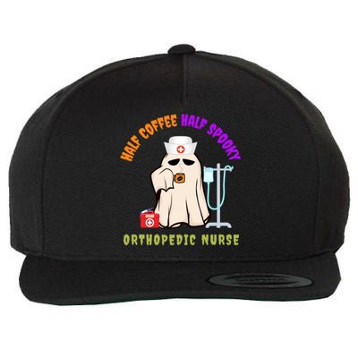 Cute Half Coffee Half Spooky Halloween Orthopedic Nurse Fun Cute Gift Wool Snapback Cap