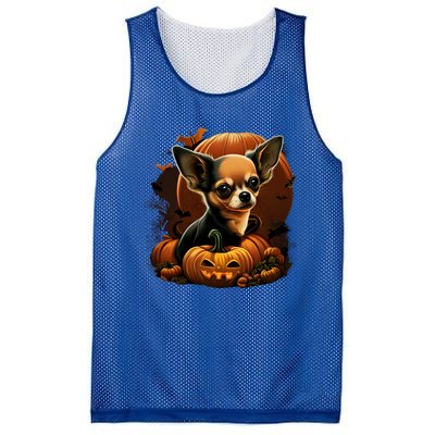 Chihuahua Halloween Costume Scary Pumpkin Witch Ghost Dog Great Gift Mesh Reversible Basketball Jersey Tank