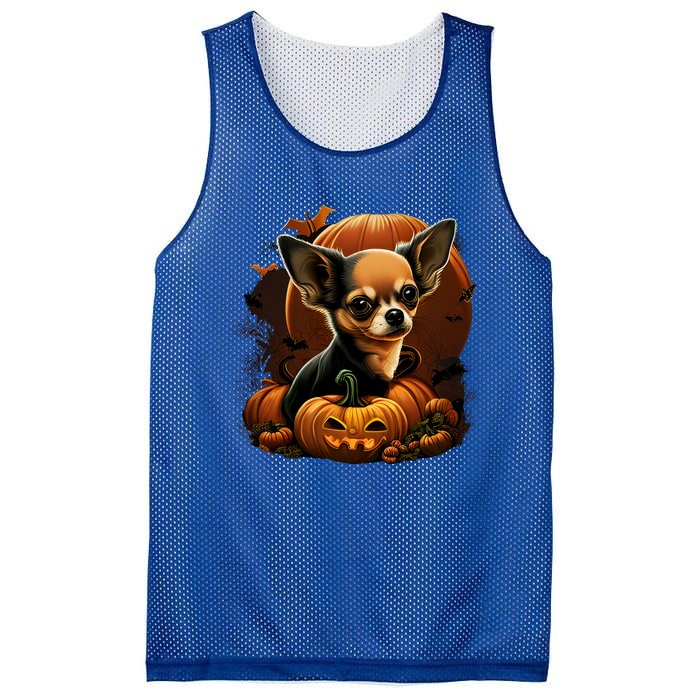 Chihuahua Halloween Costume Scary Pumpkin Witch Ghost Dog Great Gift Mesh Reversible Basketball Jersey Tank