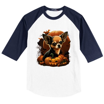 Chihuahua Halloween Costume Scary Pumpkin Witch Ghost Dog Great Gift Baseball Sleeve Shirt