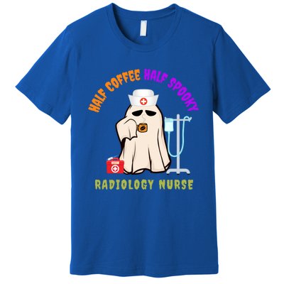 Cute Half Coffee Half Spooky Halloween Radiology Nurse Mri Gift Premium T-Shirt