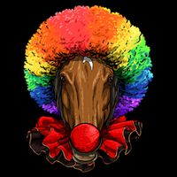 Clown Horse Carnival Circus Staff Farmer Horse Lover Cow Cool Gift Women's Crop Top Tee