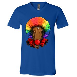 Clown Horse Carnival Circus Staff Farmer Horse Lover Cow Cool Gift V-Neck T-Shirt