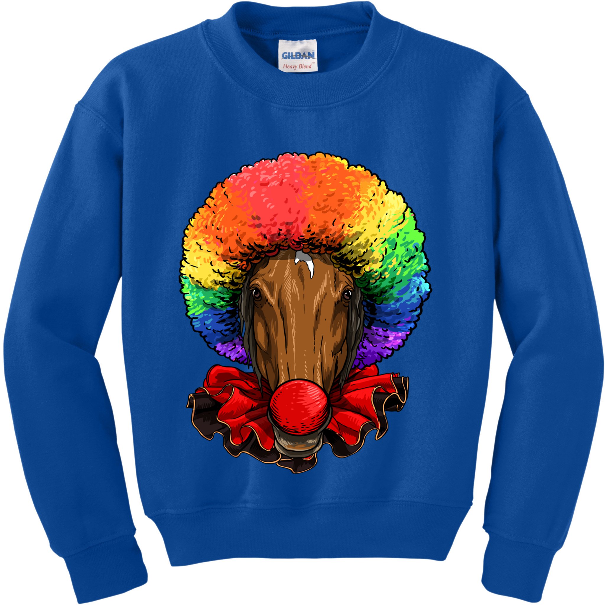 Clown Horse Carnival Circus Staff Farmer Horse Lover Cow Cool Gift Kids Sweatshirt