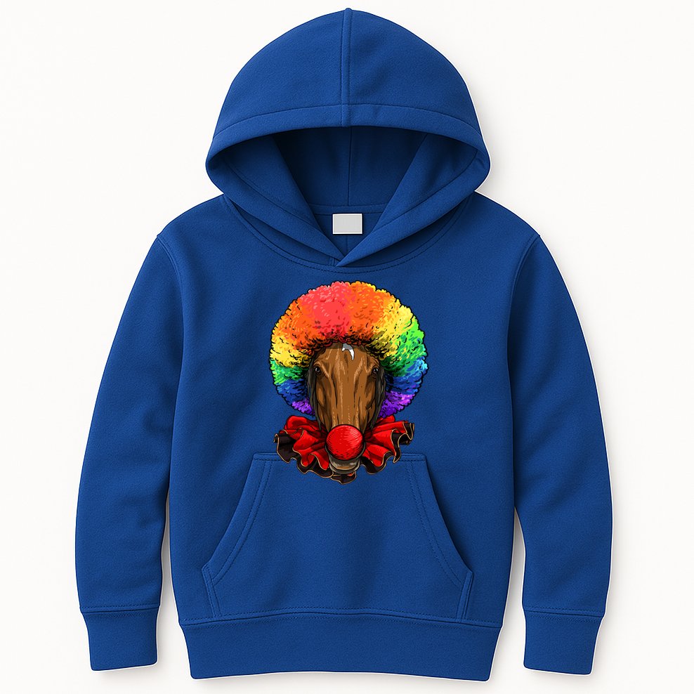 Clown Horse Carnival Circus Staff Farmer Horse Lover Cow Cool Gift Kids Hoodie