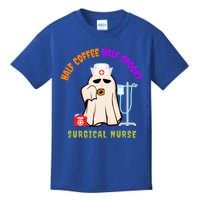 Cute Half Coffee Half Spooky Halloween Surgical Nurse Funny Funny Gift Kids T-Shirt