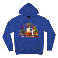 Cat Halloween Christmas Happy Hallothanksmas Thanksgiving Gift Hoodie