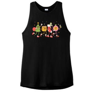 Christmas Holiday Celebration Retro Ladies PosiCharge Tri-Blend Wicking Tank