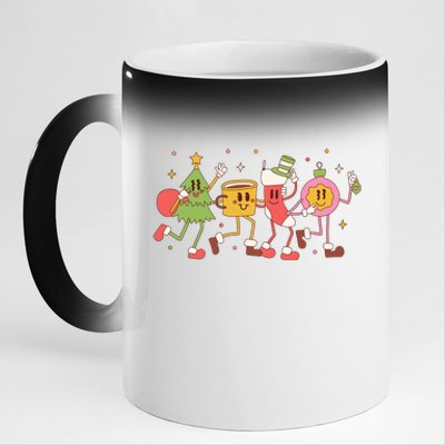 Christmas Holiday Celebration Retro 11oz Black Color Changing Mug