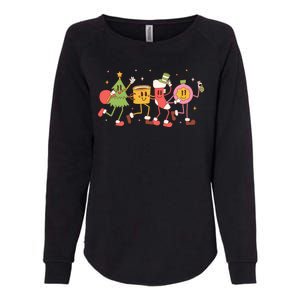 Christmas Holiday Celebration Retro Womens California Wash Sweatshirt