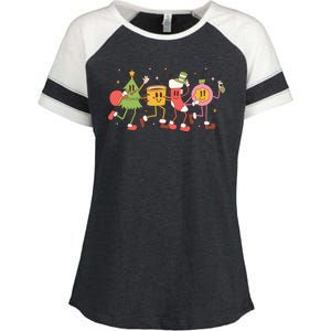 Christmas Holiday Celebration Retro Enza Ladies Jersey Colorblock Tee