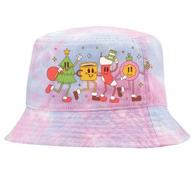 Christmas Holiday Celebration Retro Tie-Dyed Bucket Hat