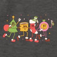 Christmas Holiday Celebration Retro Vector Backpack