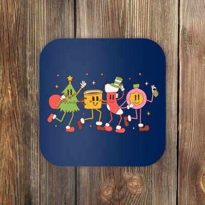 Christmas Holiday Celebration Retro Coaster