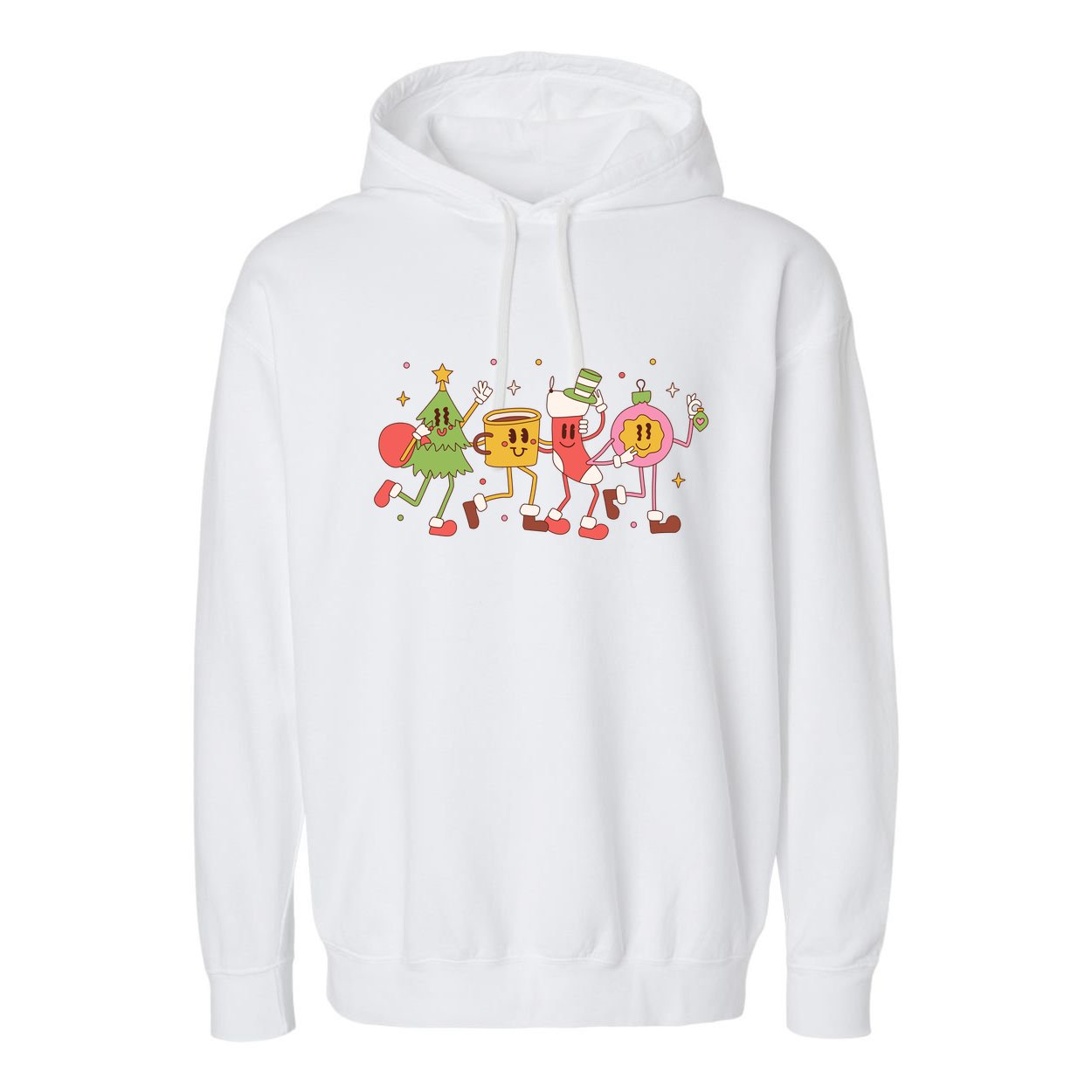 Christmas Holiday Celebration Retro Garment-Dyed Fleece Hoodie