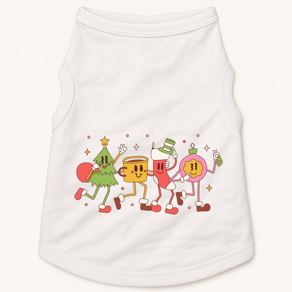 Christmas Holiday Celebration Retro Doggie Tank