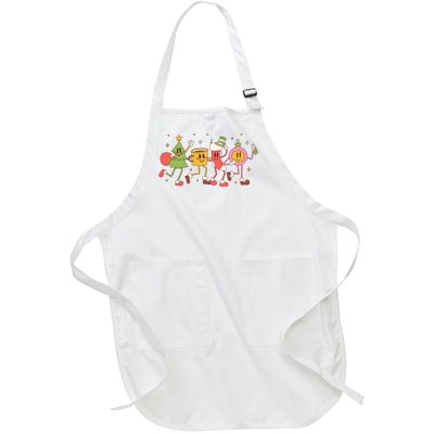 Christmas Holiday Celebration Retro Full-Length Apron With Pockets