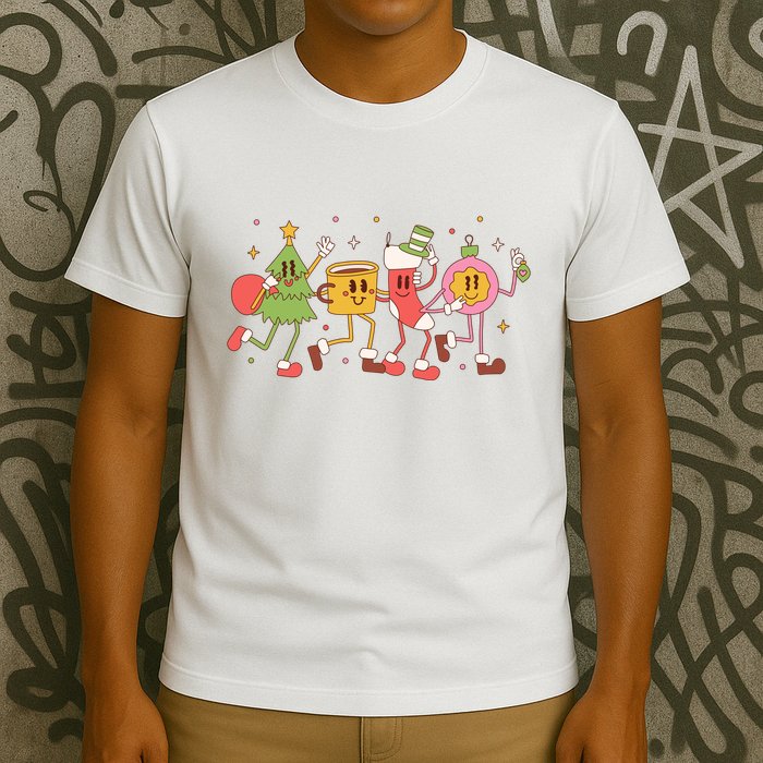 Christmas Holiday Celebration Retro T-Shirt