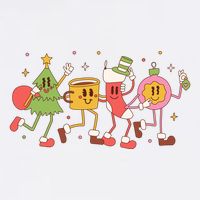 Christmas Holiday Celebration Retro T-Shirt