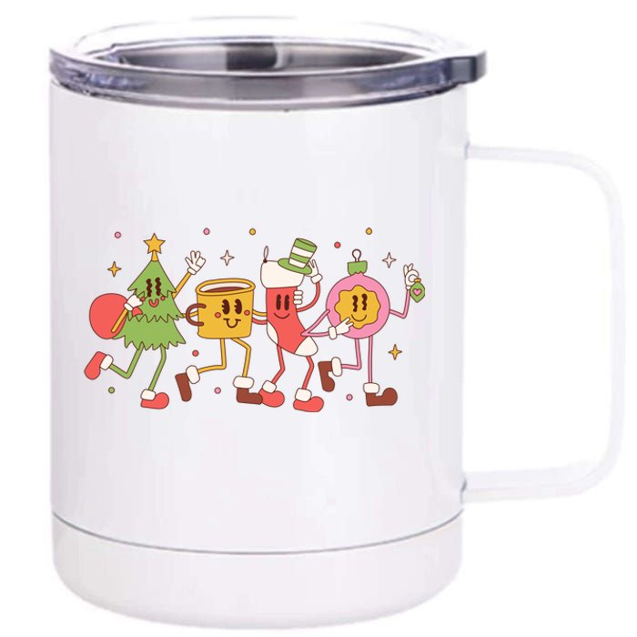 Christmas Holiday Celebration Retro 12 oz Stainless Steel Tumbler Cup