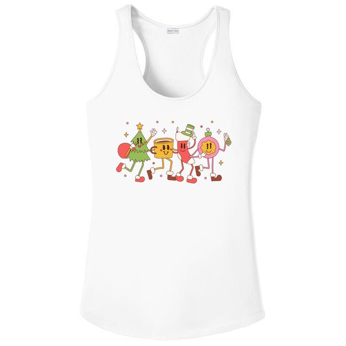 Christmas Holiday Celebration Retro Ladies PosiCharge Competitor Racerback Tank