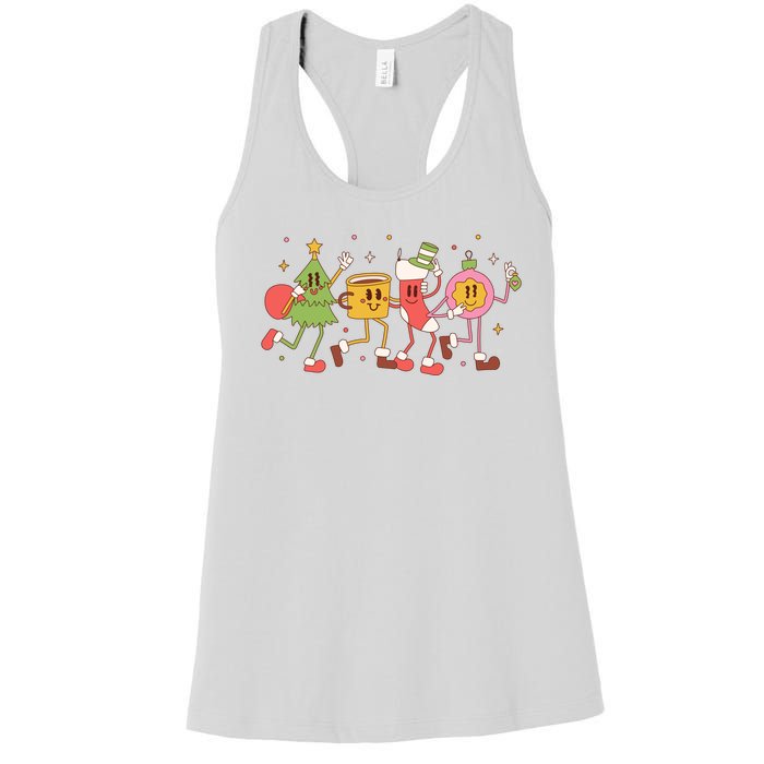 Christmas Holiday Celebration Retro Women's Racerback Tank