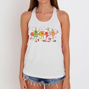 Christmas Holiday Celebration Retro Women's Knotted Racerback Tank