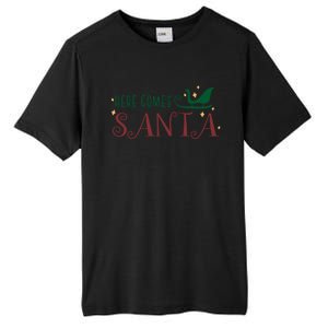 Cute Here Comes Santa Claus Sleigh Christmas Holiday Season Gift Tall Fusion ChromaSoft Performance T-Shirt