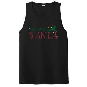 Cute Here Comes Santa Claus Sleigh Christmas Holiday Season Gift PosiCharge Competitor Tank