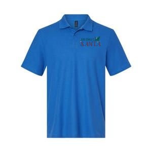 Cute Here Comes Santa Claus Sleigh Christmas Holiday Season Gift Softstyle Adult Sport Polo