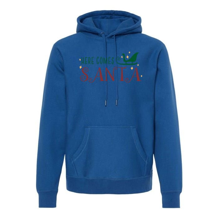 Cute Here Comes Santa Claus Sleigh Christmas Holiday Season Gift Premium Hoodie