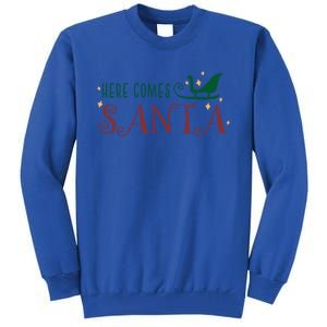 Cute Here Comes Santa Claus Sleigh Christmas Holiday Season Gift Tall Sweatshirt