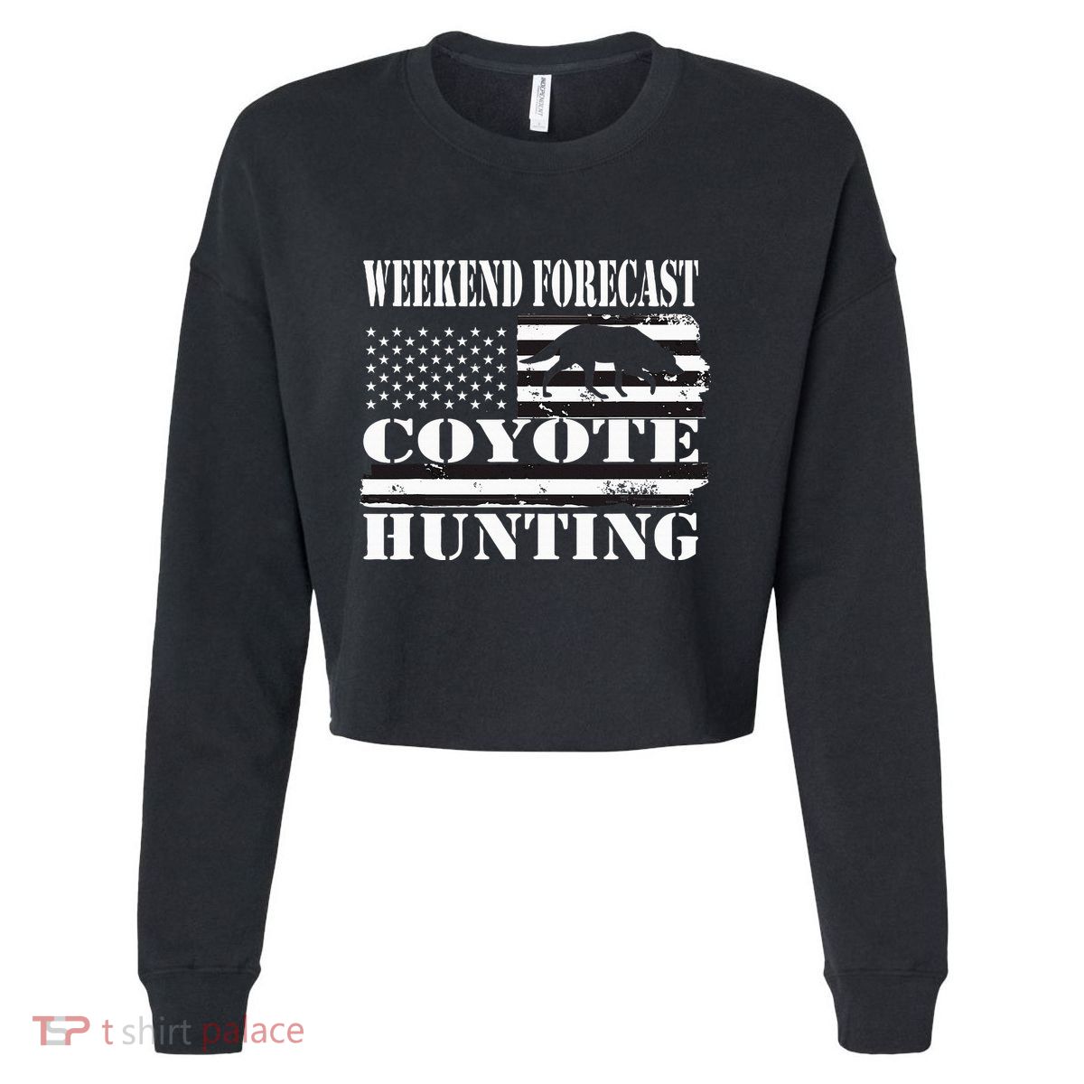 Coyote Hunting Cropped Pullover Crew