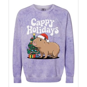 Cappy Holidays Capybara Christmas Colorblast Crewneck Sweatshirt